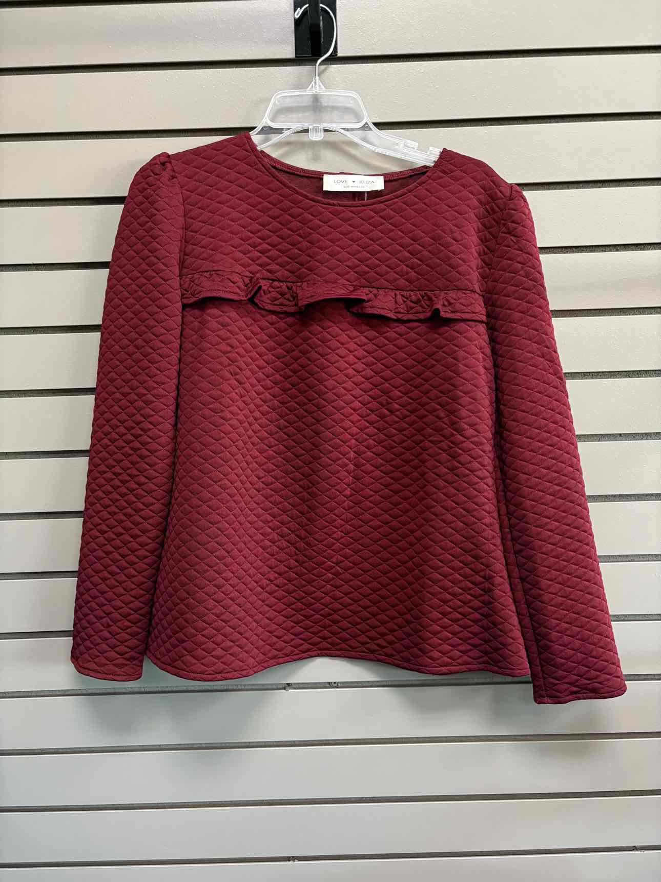 Women's Women Size M Burgundy Love Kuza Quilted Long Sleeve Shirt
