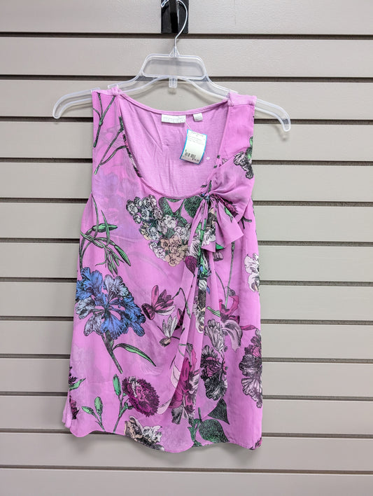 Women's Women Size S Purple New York & Company Floral Scoop Tank Shirt