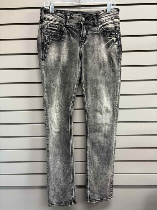 Women's Waist Size 28 Silver Black Jean