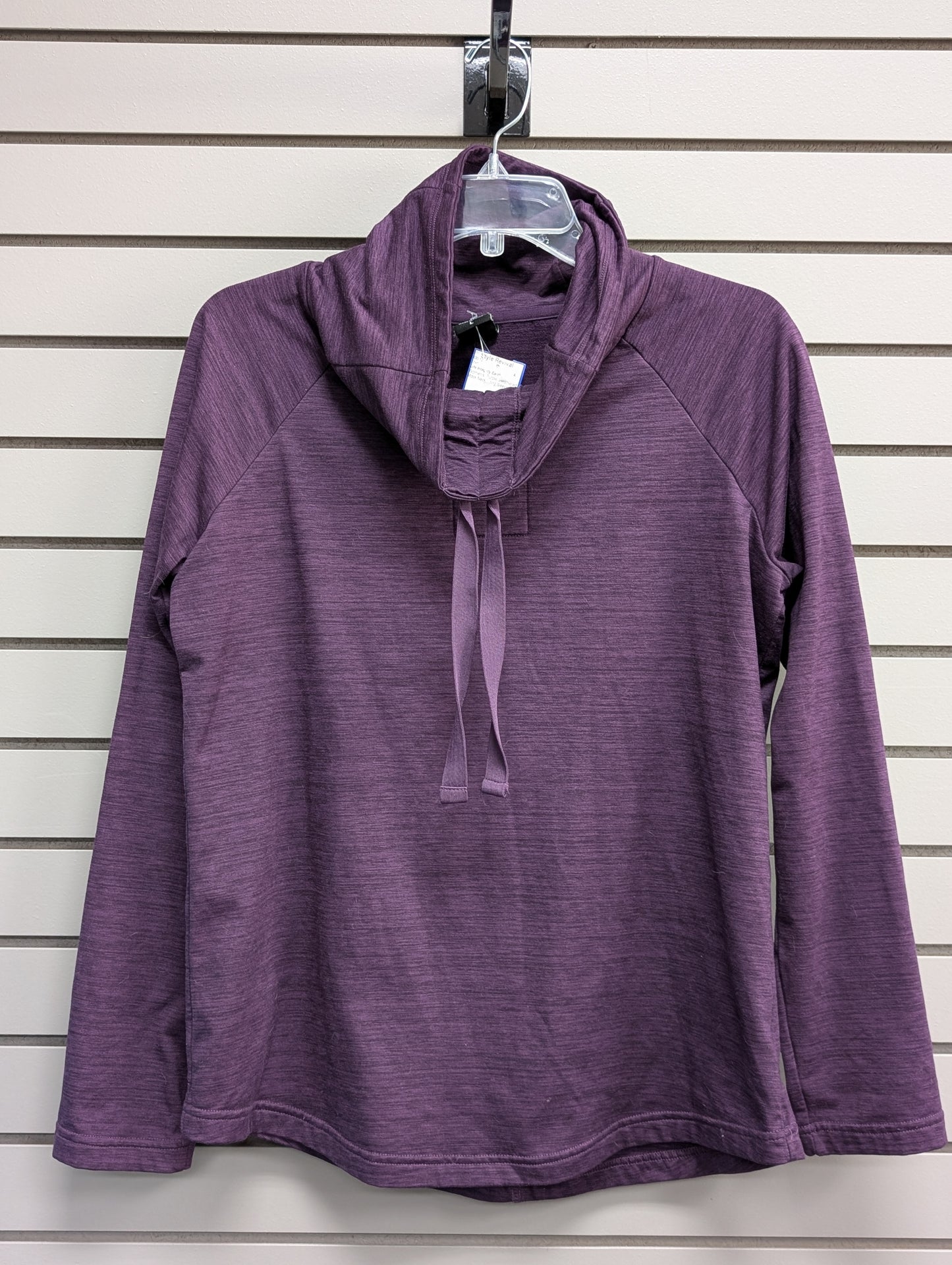 Women's Women Size L Purple Life Integrity Earth Heathered Mock Neck Shirt
