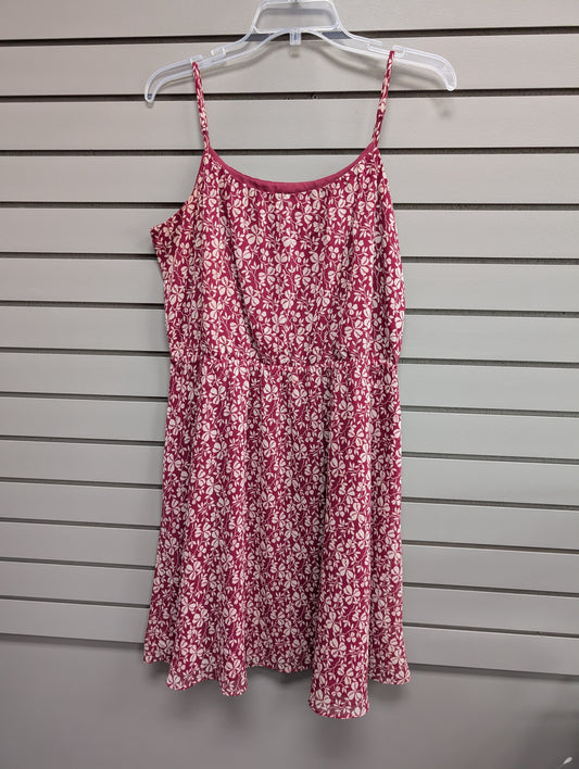 Women's Size Large Red LOFT Tank Floral Above Knee Dress