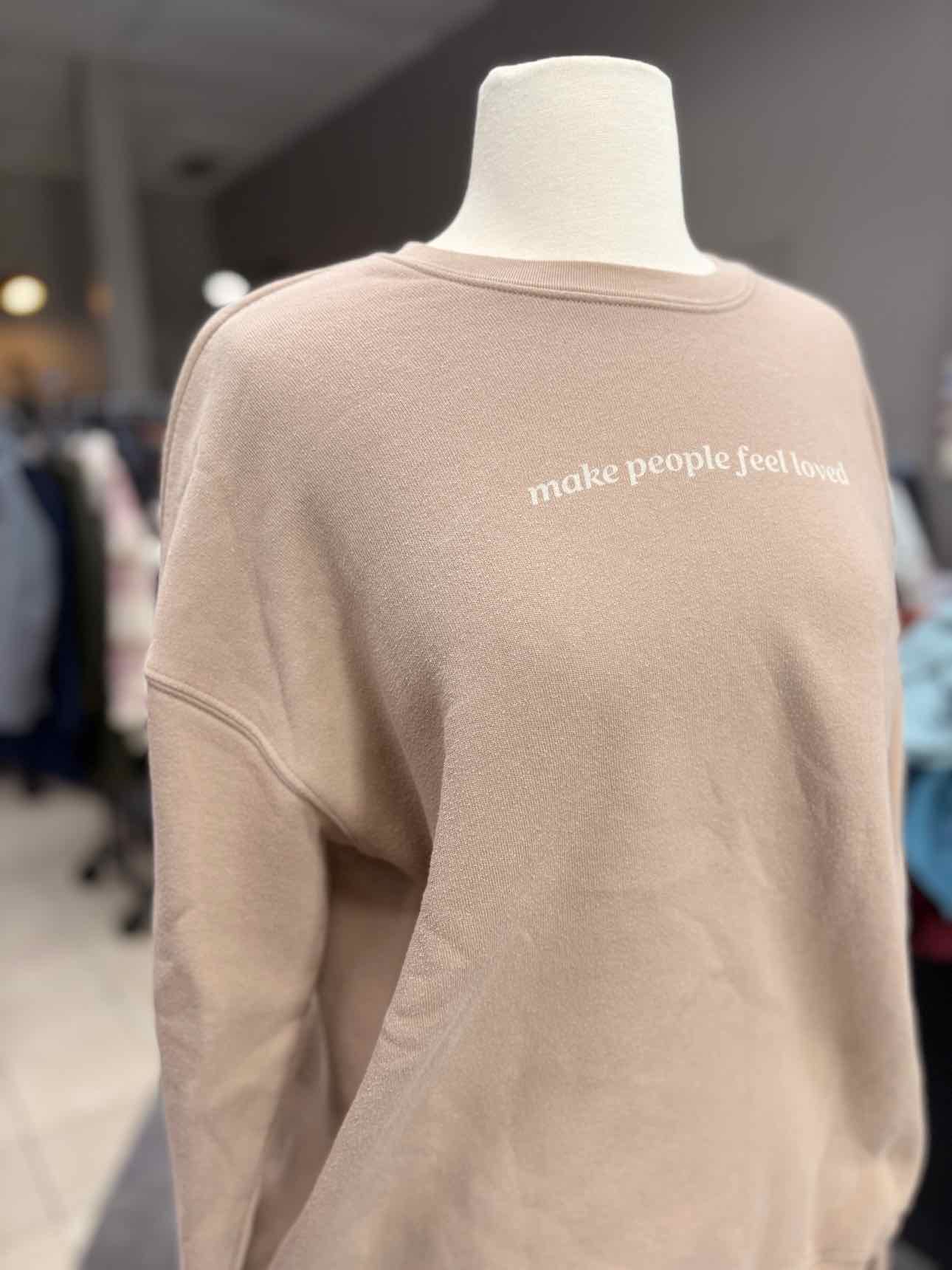 Women's Women Size L Tan Oat Collection Crew Long Sleeve Sweatshirt