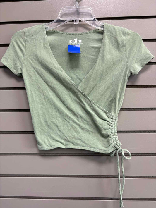 Women's Women Size XS Light Green hollister V-Neck Short Sleeve Shirt
