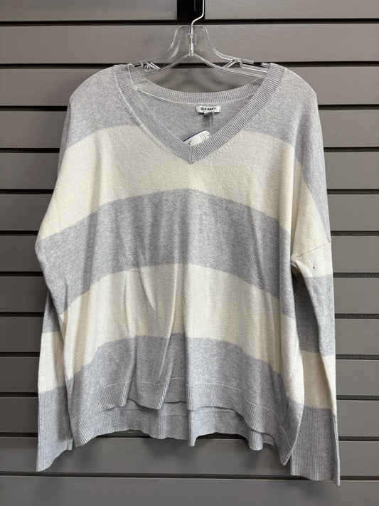 Women's Women Size L White Old Navy Stripe Long Sleeve Shirt