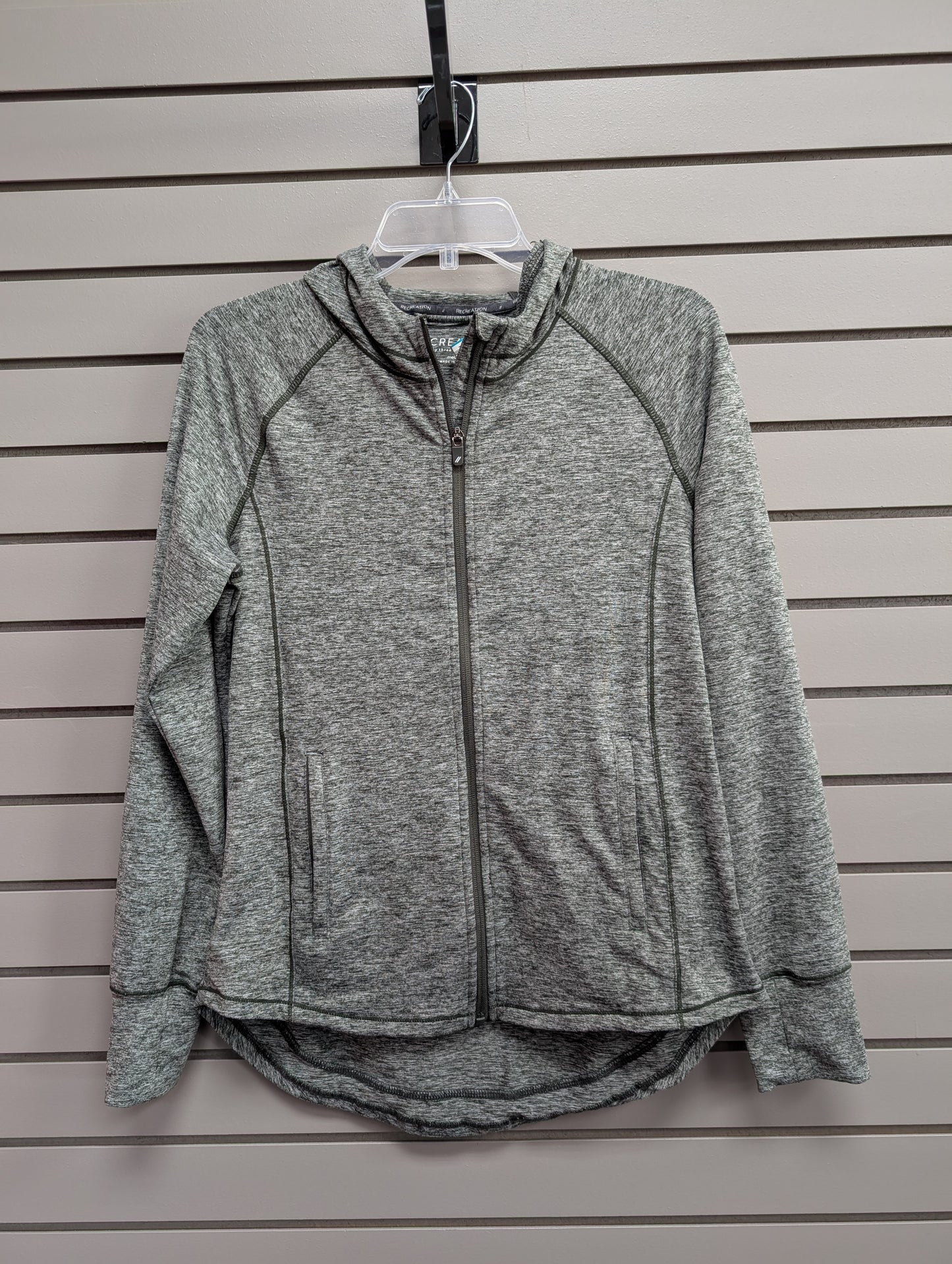 Women's Women Size M Green Recreation Heathered Hooded Long Sleeve Sweatshirt