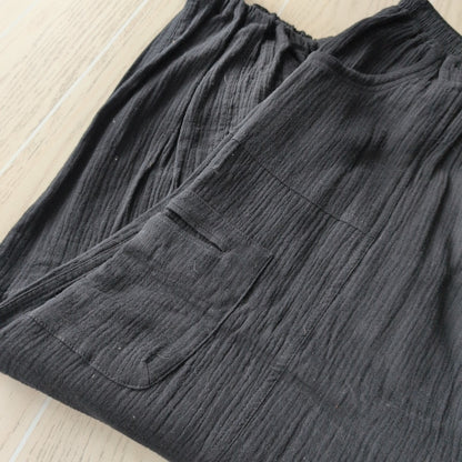 Women's Waist Size M Bluivy Black Linen Casual Pant