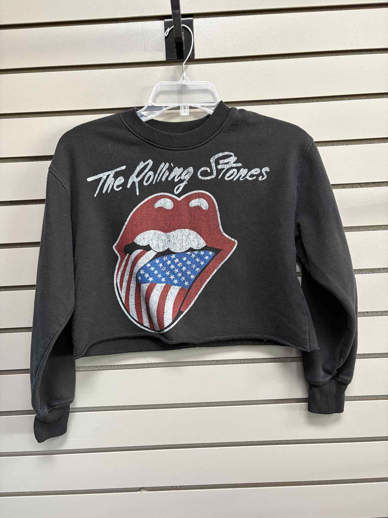 Women's Women Size XS Black Rolling Stone Crew Long Sleeve Shirt