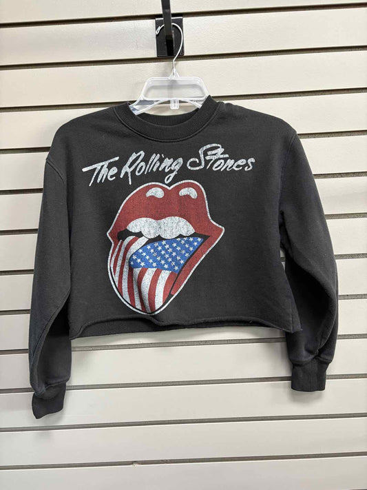 Women's Women Size XS Black Rolling Stone Crew Long Sleeve Shirt