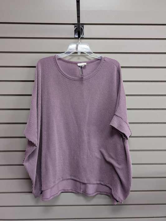Women's Women Size S Purple Andree Ribbed Short Sleeve Shirt