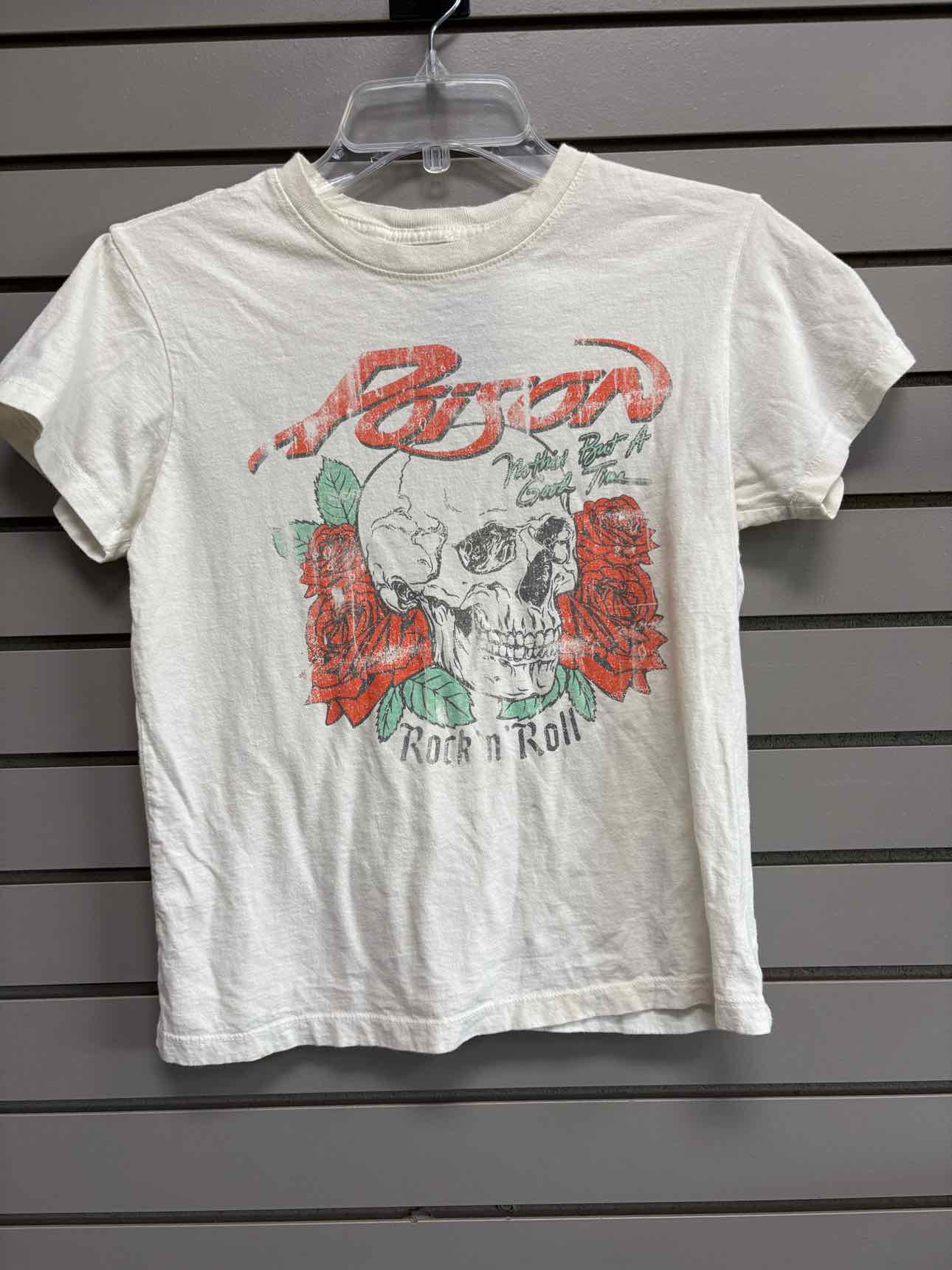 Women's Women Size XS White Posion Short Sleeve Shirt