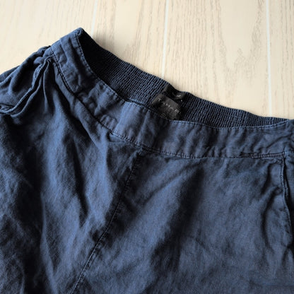 Women's Waist Size L tahari Navy Linen Wide Leg Pant