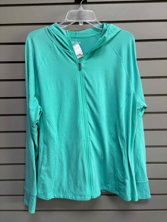 Women's Women Size 1X Teal Tek Gear Long Sleeve Sweatshirt