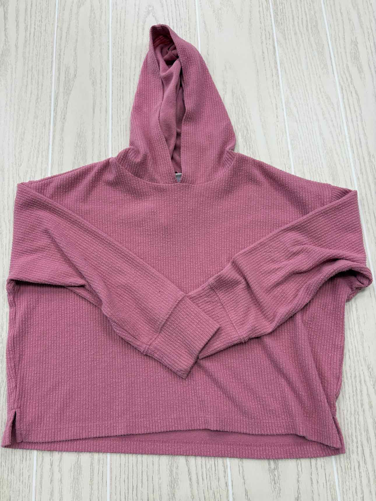 Girl's Child Size 10/12 Old Navy Pink Ribbed Hooded Long Sleeve Shirt