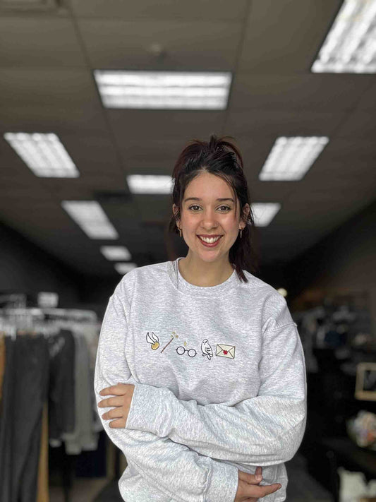Embroidered Harry Potter Icons Crewneck Sweatshirt