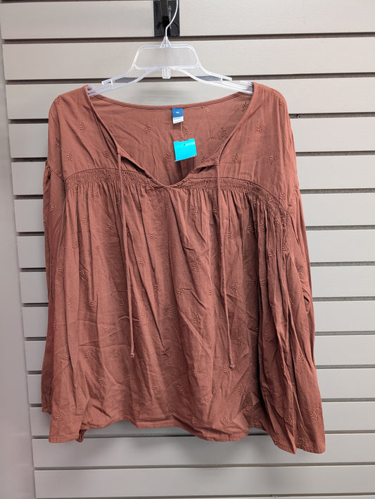 Women's Women Size XXL Burnt Orange Old Navy Long Sleeve Shirt