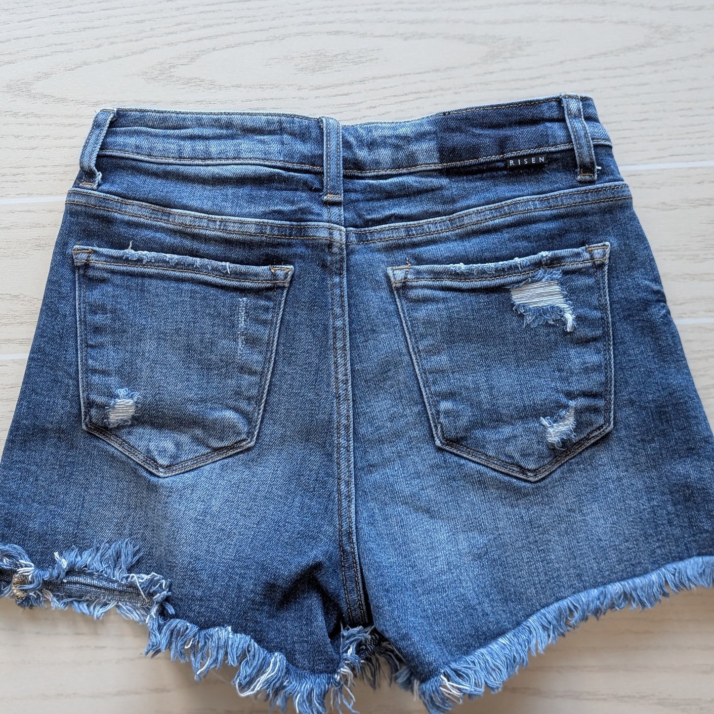 Women's S Petite Risen Denim Denim Short Short