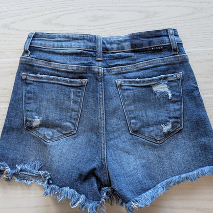 Women's S Petite Risen Denim Denim Short Short