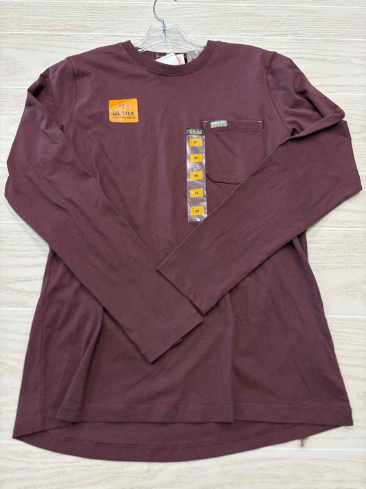 Women's Women Size M Burgundy Ariat Long Sleeve Shirt