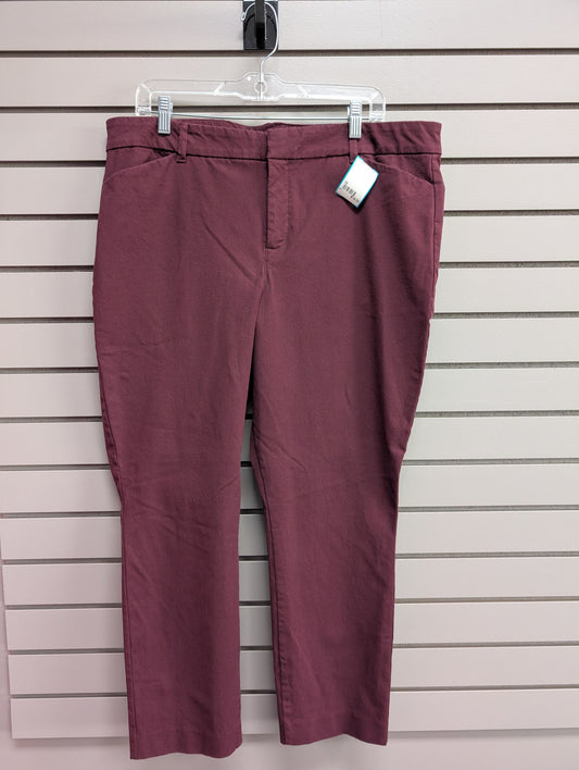 Women's Waist Size 18 Petite Old Navy Burgundy Dress Pant