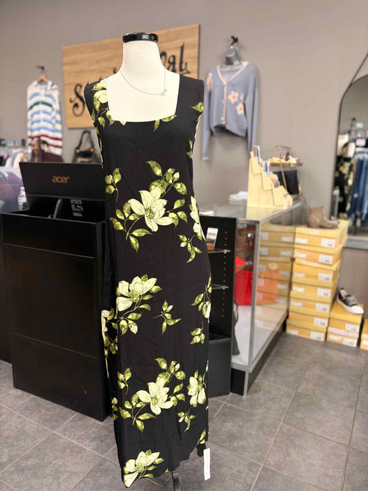 Women's Size Small Black Reformation Tank Floral Maxi Dress