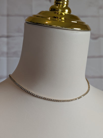2MM Gold Tennis Necklace