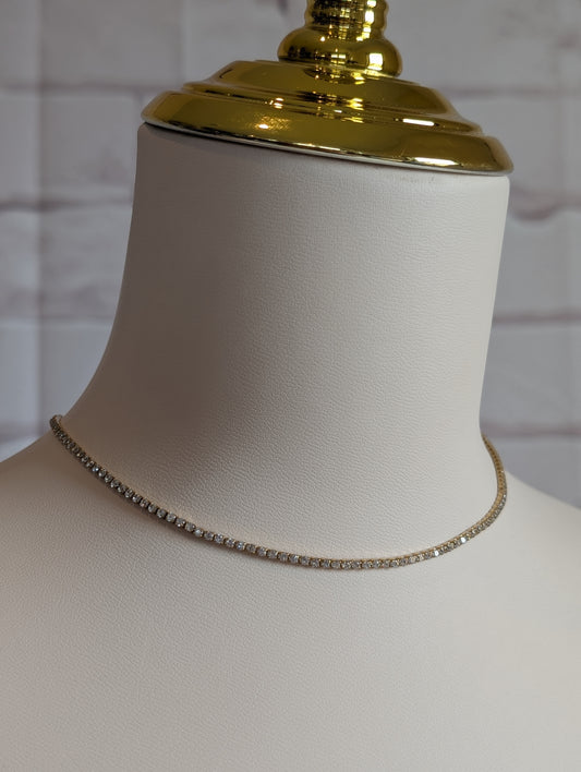 2MM Gold Tennis Necklace