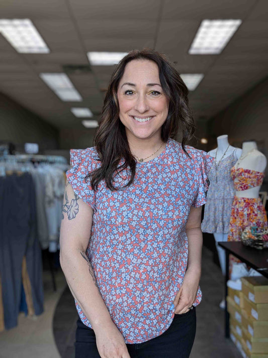 Sleeveless Floral Top