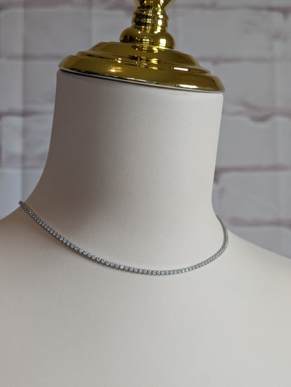 2MM Silver Tennis Necklace