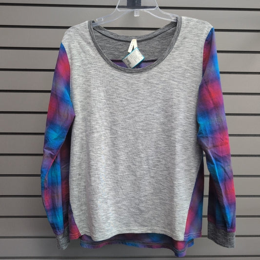 Women's Women Size L Gray Roper Tie Dye Crew Long Sleeve Shirt