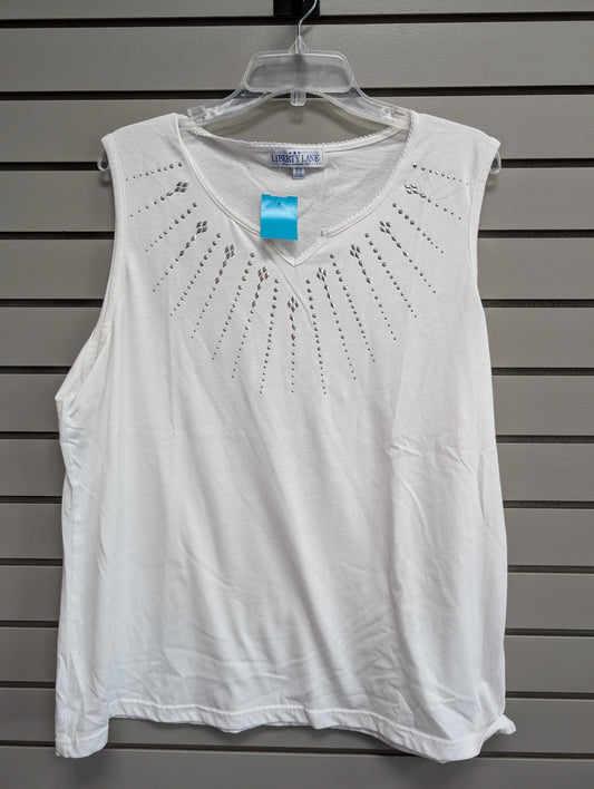 Women's Women Size 2X White Liberty Lane Short Sleeve Shirt