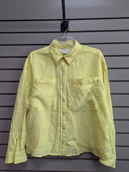 Women Size L Cynthia Rowley Yellow Button Down