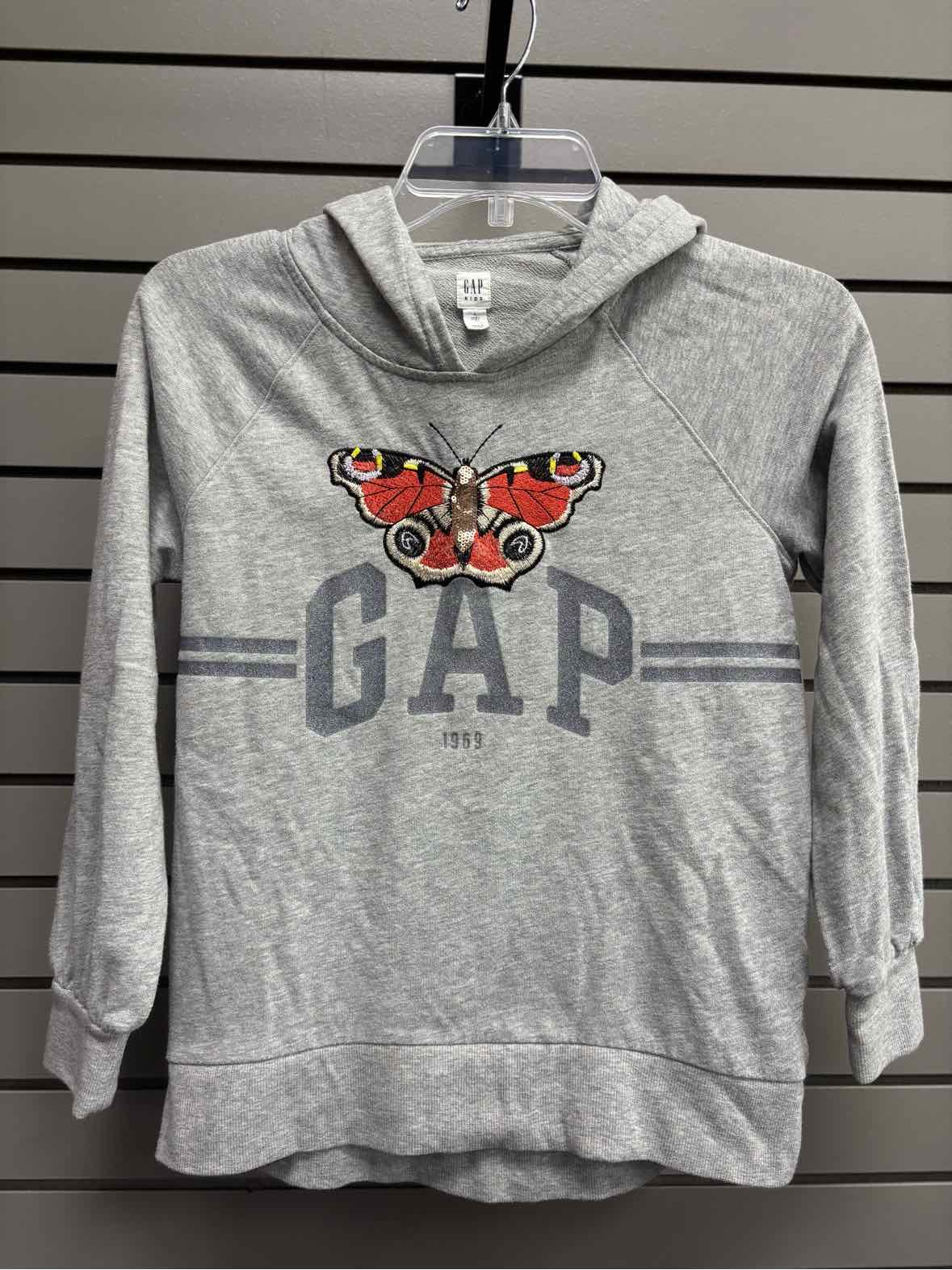 Girl's Child Size L GAP Kids Gray Hooded Long Sleeve Sweatshirt