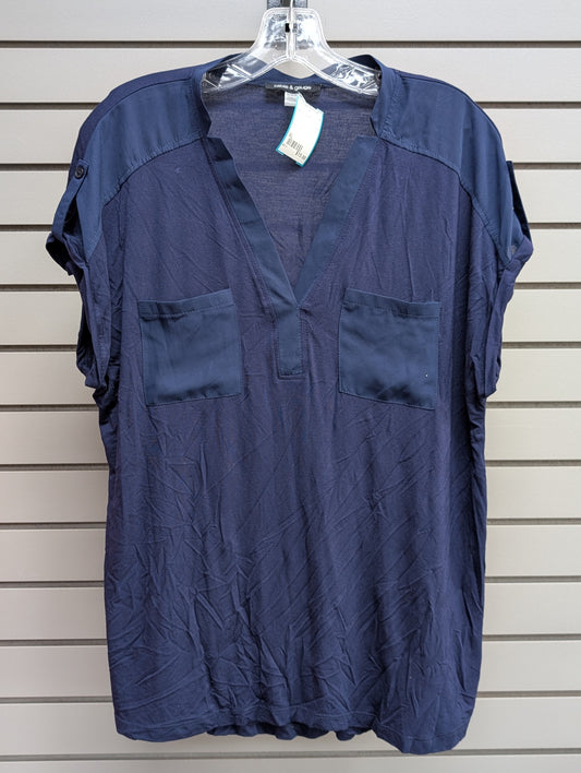 Women's Women Size XL Blue Cable &  Gauge V-Neck Short Sleeve Shirt