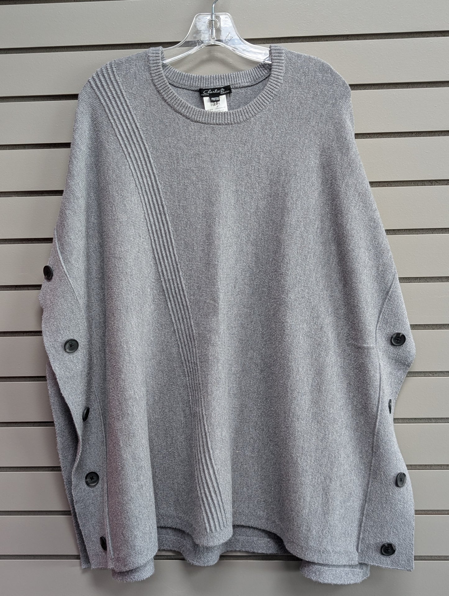 Women's Women Size S Gray Charlie Poncho Sweater