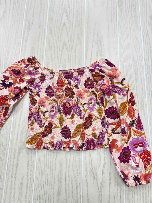Girl's Child Size 8 Old Navy Multi-Color Floral Off The Shoulder Shirt