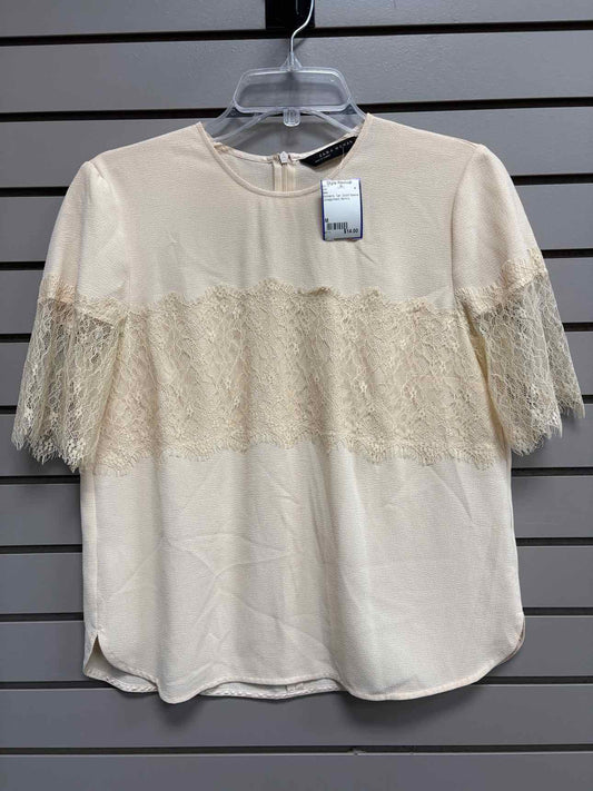 Women's Women Size M Tan Zara Short Sleeve Shirt