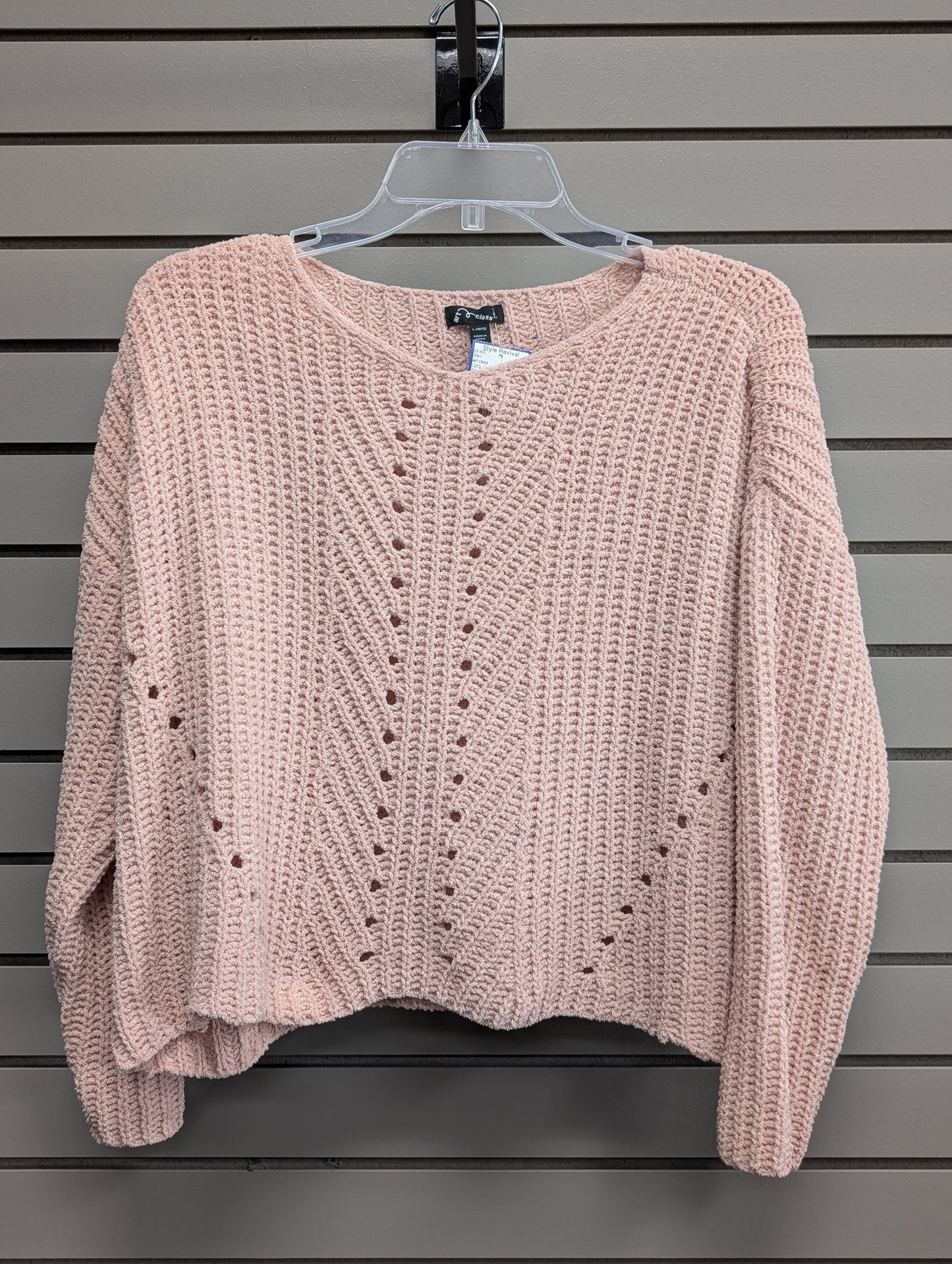 Girl's Child Size 10/12 art class Light Pink Long Sleeve Shirt