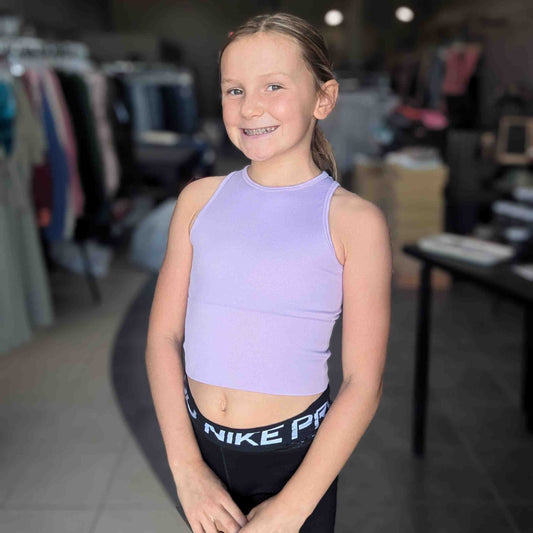 Girls Lilac Crop Tank