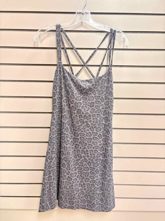 Women's Size Large Charcoal Soybu Short Sleeve Above Knee Dress