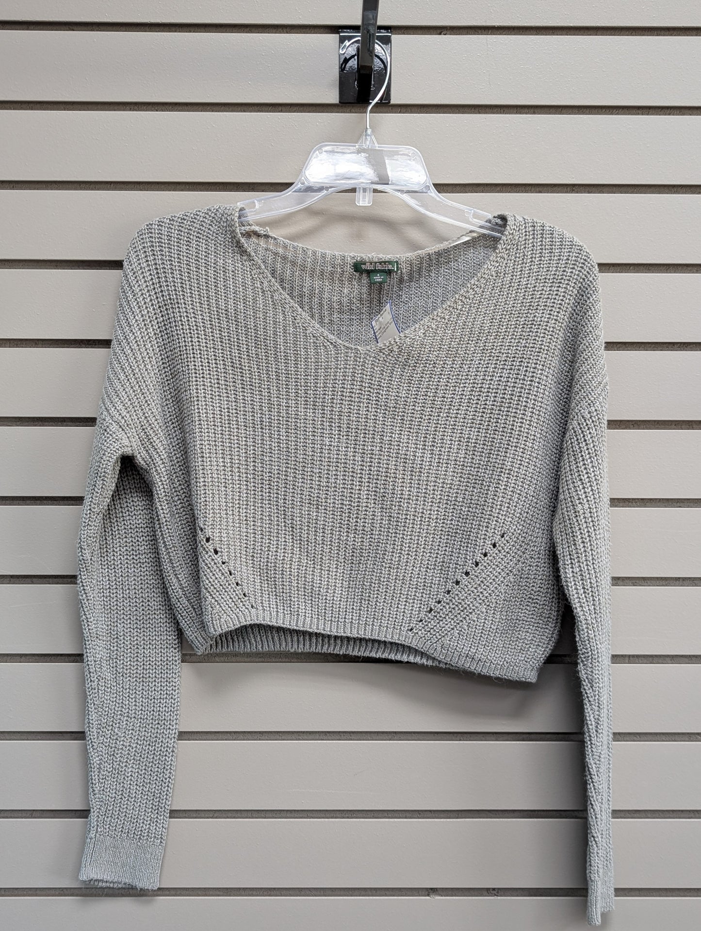 Women's Women Size S Gray Wild Fable Scoop Long Sleeve Shirt