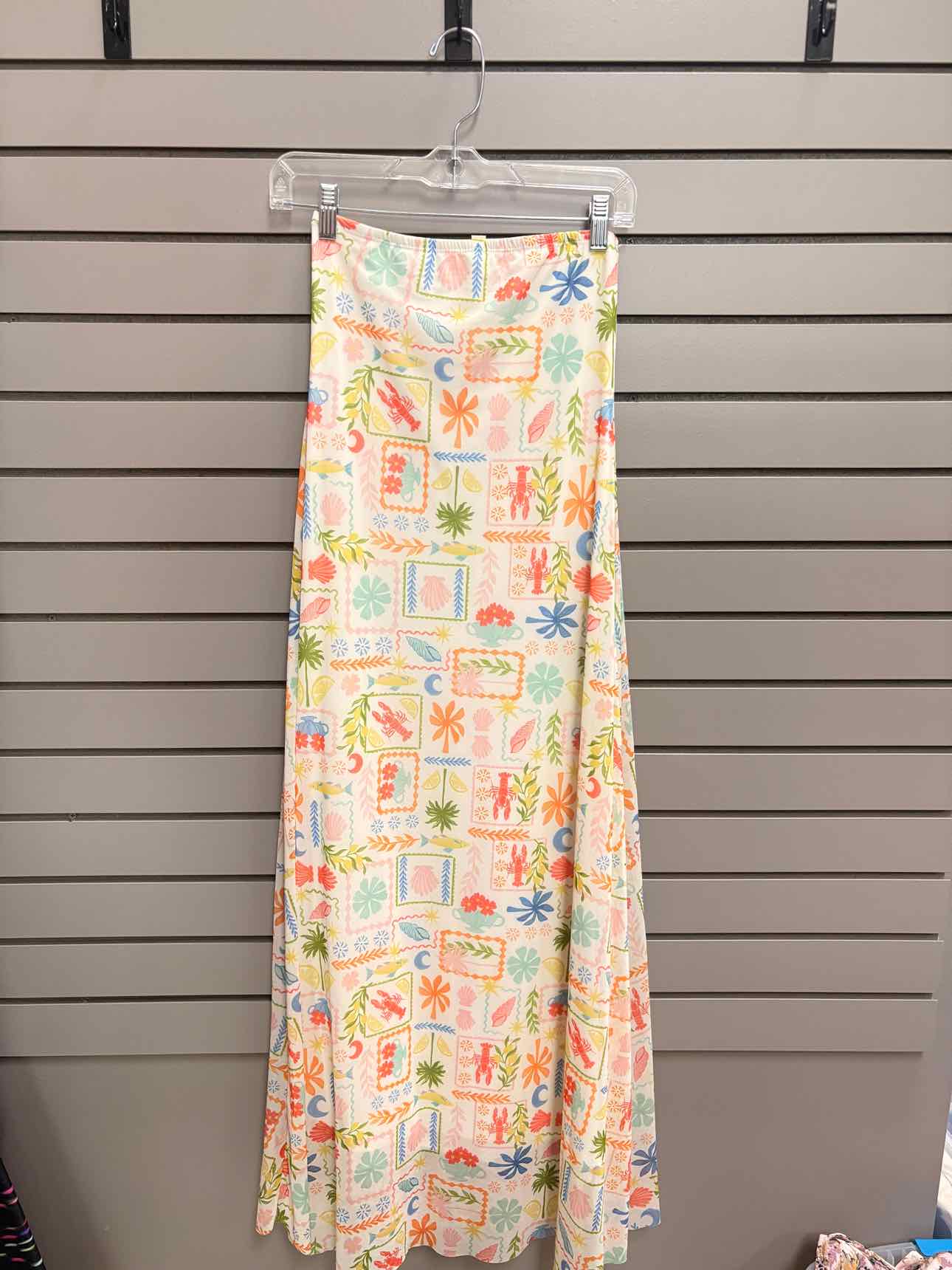 Women's Size Small Multi-Color See You Monday Strapless Maxi Dress