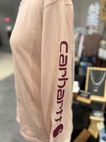 Women's Women Size S Blush Carhartt Long Sleeve Shirt
