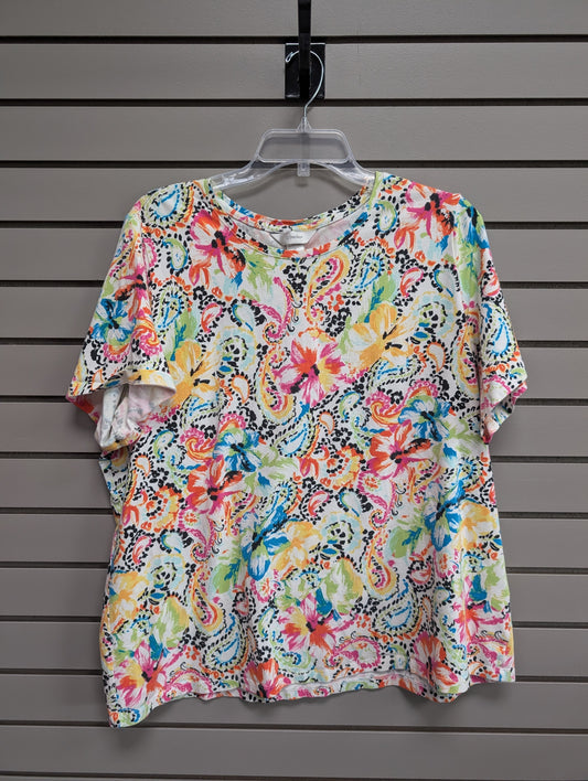 Women's Women Size 2X Multi-Color cj banks Short Sleeve Shirt