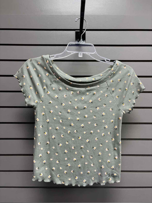 Girl's Women Size 14/16 Sage Justice Floral Short Sleeve Shirt