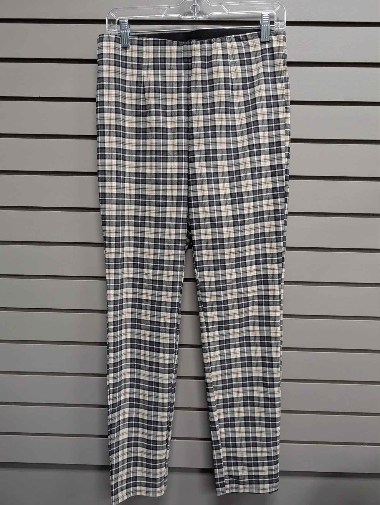 Women's Waist Size M Leighton Black & White Plaid Dress Pant