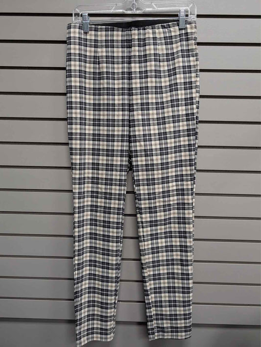 Women's Waist Size M Leighton Black & White Plaid Dress Pant