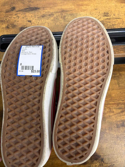 Women's W Shoe Size 8 Red Vans Sneaker