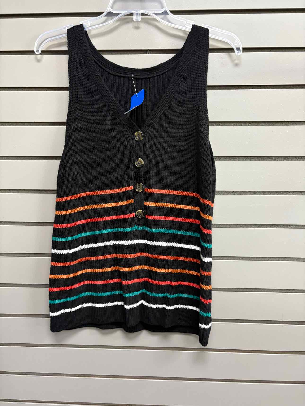 Women's Women Size L Unknown Black Stripe Tank Vest