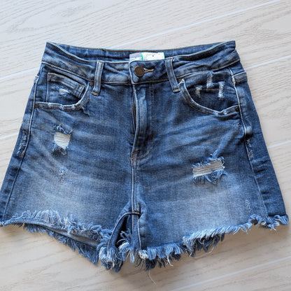 Women's S Petite Risen Denim Denim Short Short