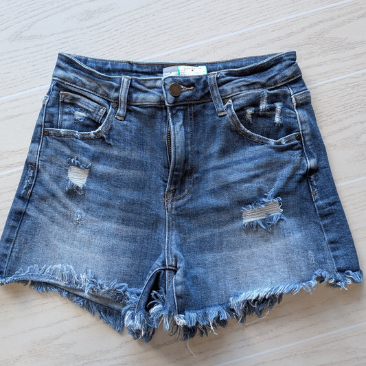 Women's S Petite Risen Denim Denim Short Short